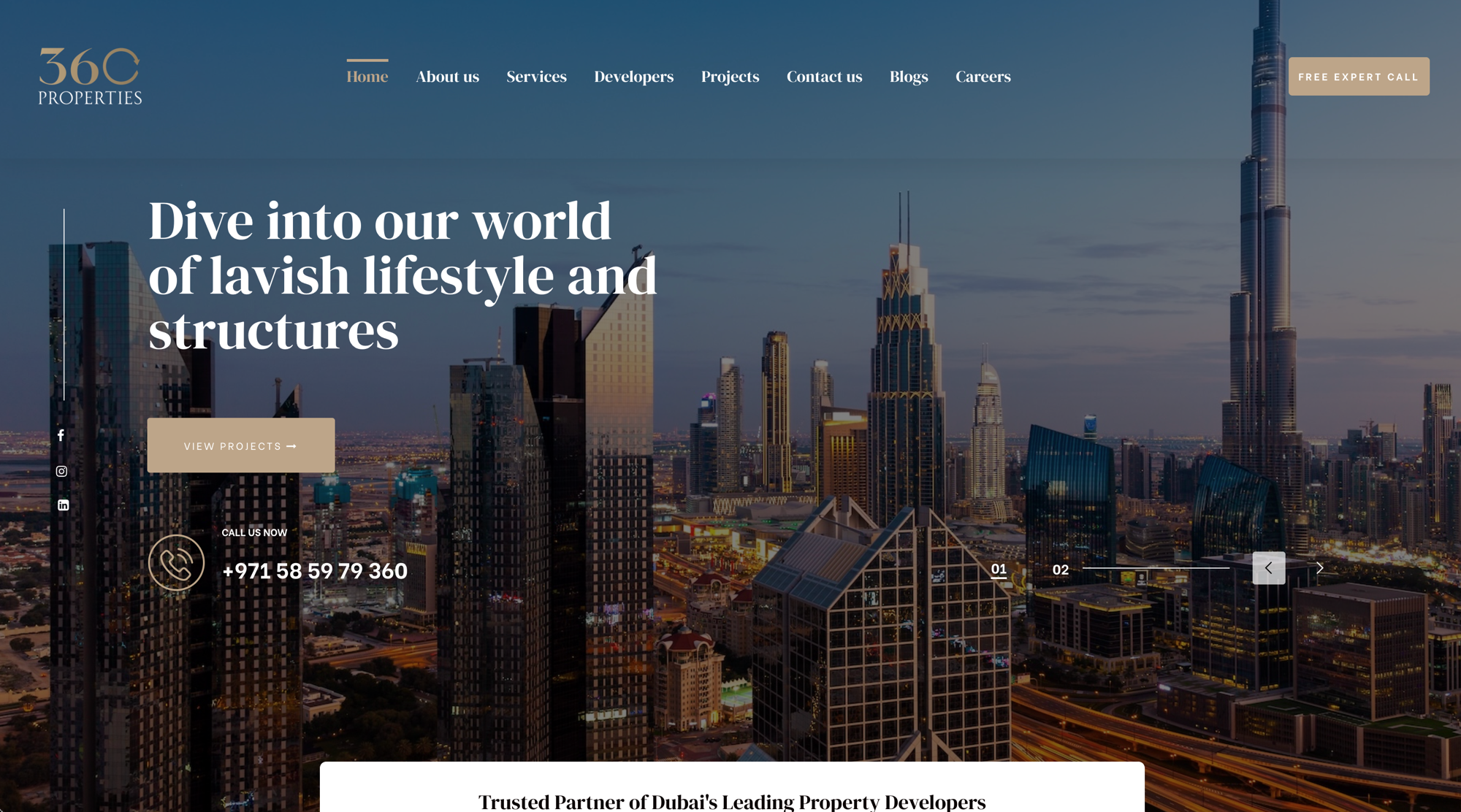 360 Properties — Dubai luxury real estate hero