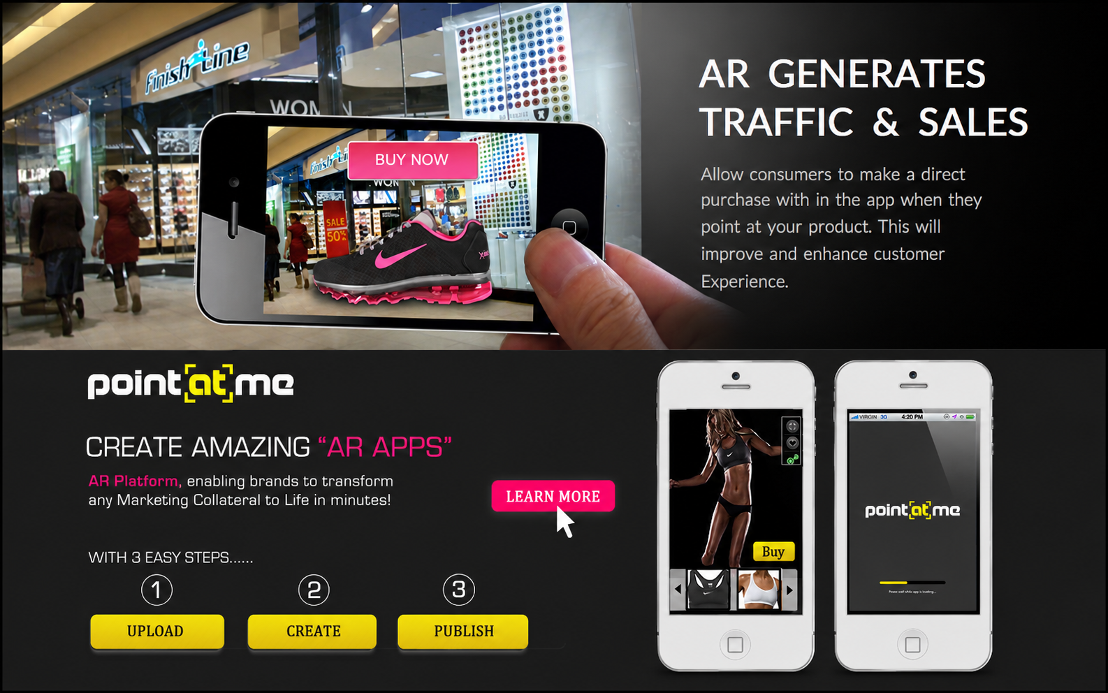 VirtualMob AR — AR generates traffic and Point At Me